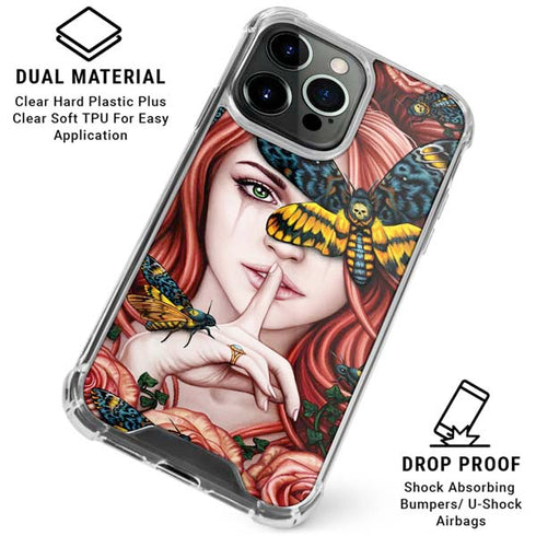Gothic Woman and Death Moth Butterflies by Sarah Richter iPhone 16 Pro Max Clear Case