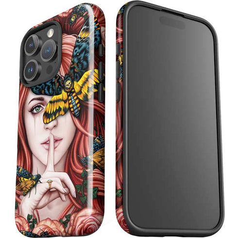 Gothic Woman and Death Moth Butterflies by Sarah Richter iPhone 16 Pro Max Impact Case