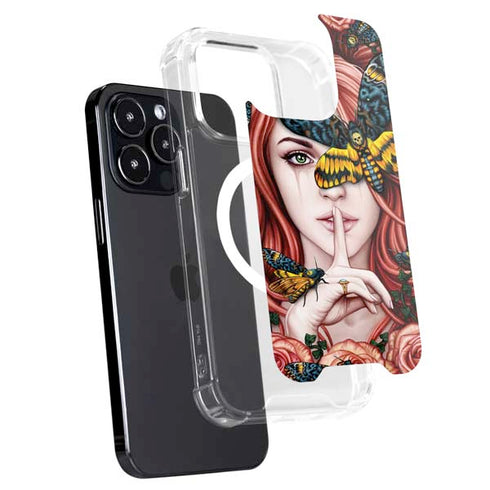 Gothic Woman and Death Moth Butterflies by Sarah Richter iPhone 16 Pro Max MagSafe Case