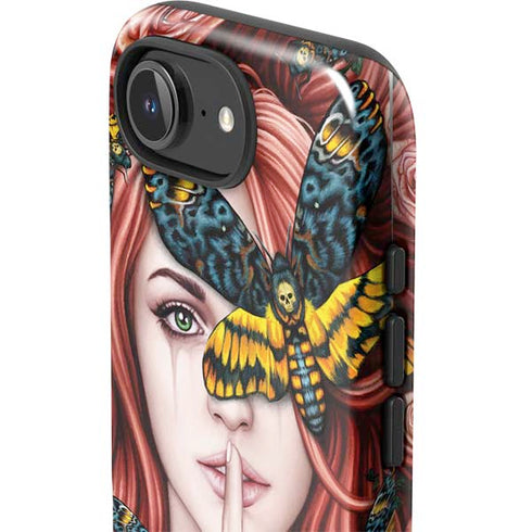 Gothic Woman and Death Moth Butterflies by Sarah Richter iPhone 16e Impact Case