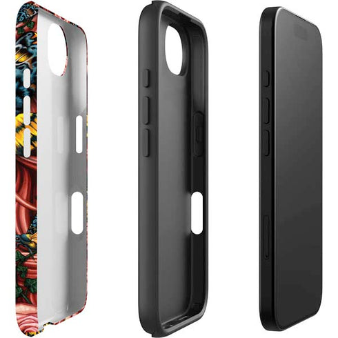 Gothic Woman and Death Moth Butterflies by Sarah Richter iPhone 16e Impact Case