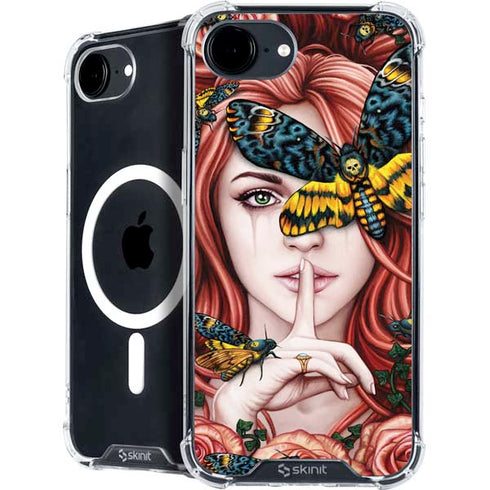 Gothic Woman and Death Moth Butterflies by Sarah Richter iPhone 16e MagSafe Case