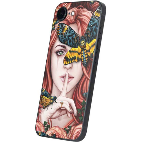Gothic Woman and Death Moth Butterflies by Sarah Richter iPhone 16e Skin