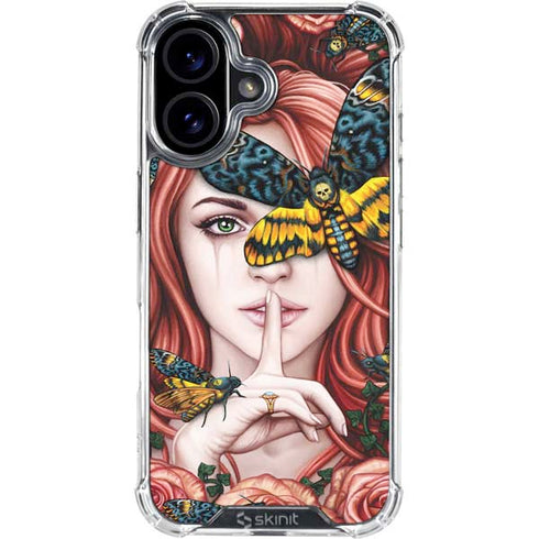Gothic Woman and Death Moth Butterflies by Sarah Richter iPhone 17 Clear Case