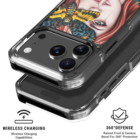 Gothic Woman and Death Moth Butterflies by Sarah Richter iPhone 18 Pro Clear Case