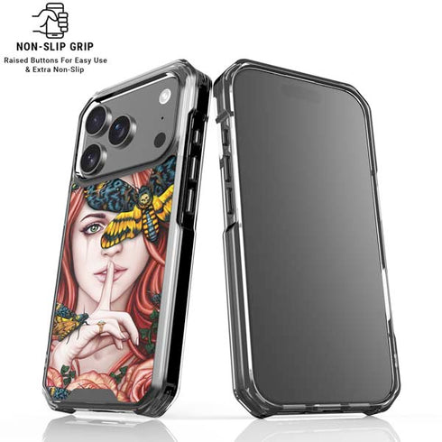 Gothic Woman and Death Moth Butterflies by Sarah Richter iPhone 18 Pro Clear Case