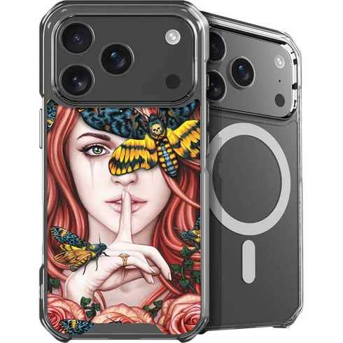 Gothic Woman and Death Moth Butterflies by Sarah Richter iPhone 18 Pro MagSafe Case