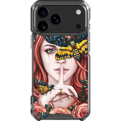 Gothic Woman and Death Moth Butterflies by Sarah Richter iPhone 18 Pro Max Clear Case