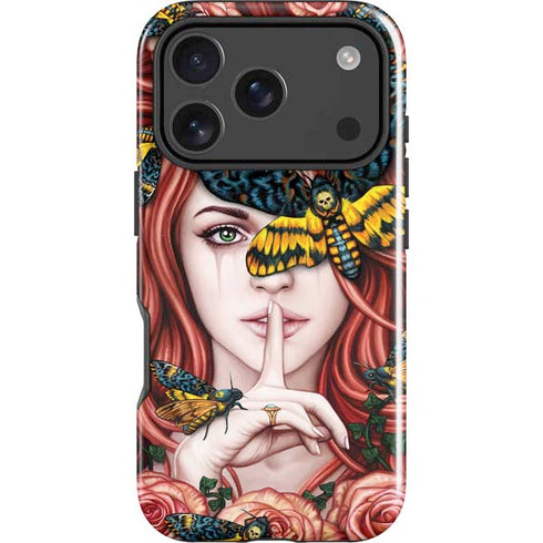 Gothic Woman and Death Moth Butterflies by Sarah Richter iPhone 18 Pro Max Impact Case