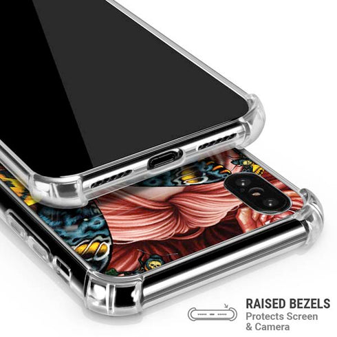 Gothic Woman and Death Moth Butterflies by Sarah Richter iPhone X/XS Clear Case