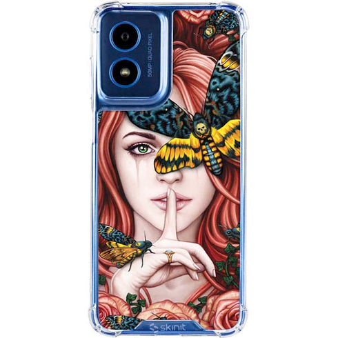 Gothic Woman and Death Moth Butterflies by Sarah Richter Moto G 5G (2024) Clear Case