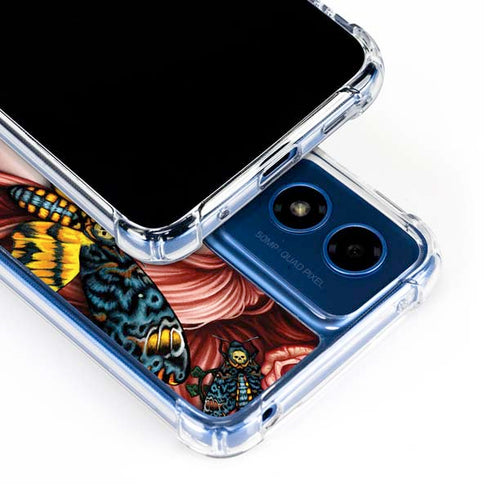 Gothic Woman and Death Moth Butterflies by Sarah Richter Moto G 5G (2024) Clear Case
