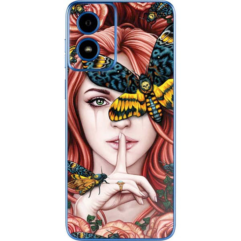 Gothic Woman and Death Moth Butterflies by Sarah Richter Moto G Play 4G (2024) Skin