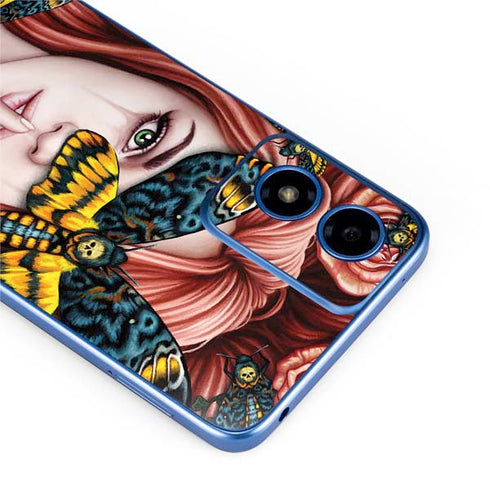Gothic Woman and Death Moth Butterflies by Sarah Richter Moto G Play 4G (2024) Skin