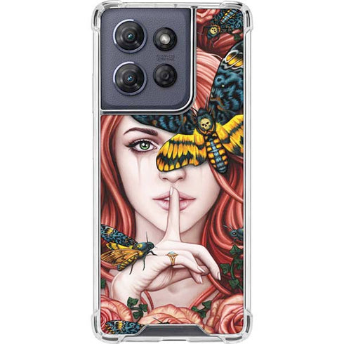 Gothic Woman and Death Moth Butterflies by Sarah Richter Moto G Play 5G (2025) Clear Case