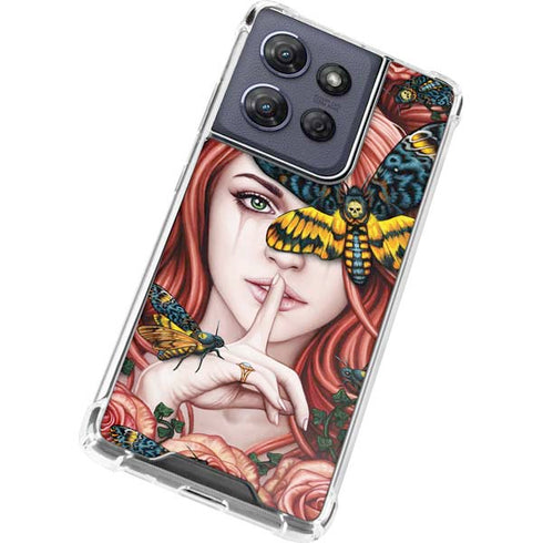 Gothic Woman and Death Moth Butterflies by Sarah Richter Moto G Play 5G (2025) Clear Case