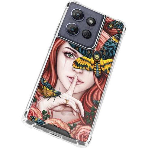 Gothic Woman and Death Moth Butterflies by Sarah Richter Moto G Power 5G (2025) Clear Case