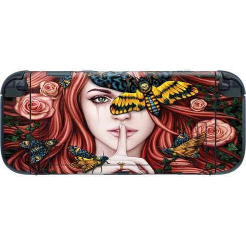 Gothic Woman and Death Moth Butterflies by Sarah Richter Nintendo Switch 2 (2025) with Joy-Con Skin