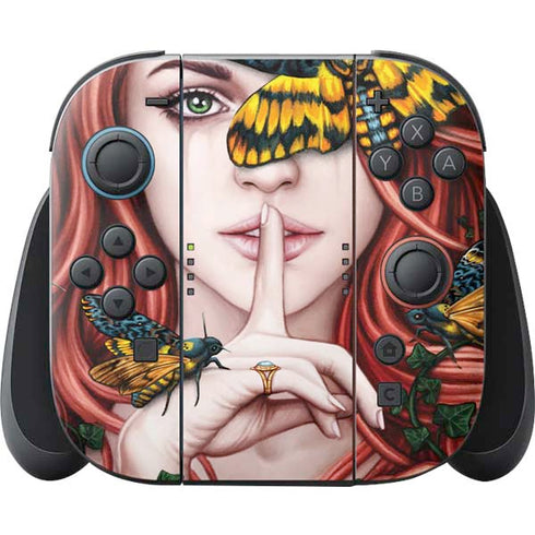 Gothic Woman and Death Moth Butterflies by Sarah Richter Nintendo Skins