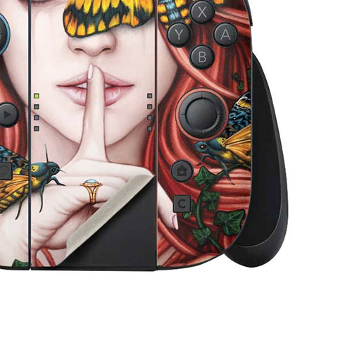Gothic Woman and Death Moth Butterflies by Sarah Richter Nintendo Switch 2 (2025) Joy-Con Controller Skin
