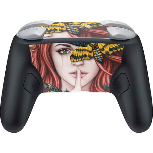 Gothic Woman and Death Moth Butterflies by Sarah Richter Nintendo Switch 2 (2025) Pro Controller Skin