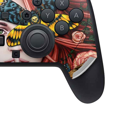 Gothic Woman and Death Moth Butterflies by Sarah Richter Nintendo Switch 2 (2025) Pro Controller Skin