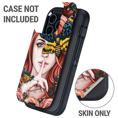 Gothic Woman and Death Moth Butterflies by Sarah Richter Otterbox Defender iPhone Skin
