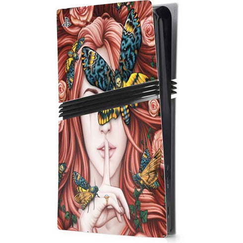 Gothic Woman and Death Moth Butterflies by Sarah Richter PlayStation PS5 Skins