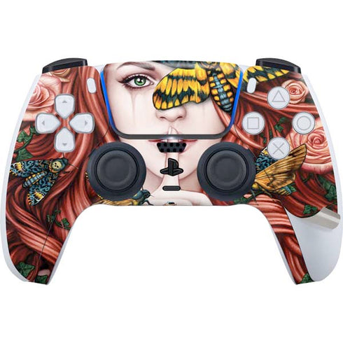 Gothic Woman and Death Moth Butterflies by Sarah Richter PS5 Pro Disk Bundle Skin