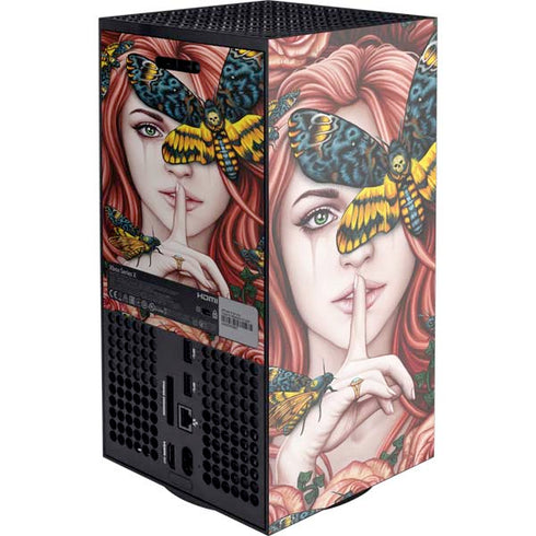 Gothic Woman and Death Moth Butterflies by Sarah Richter XBox Series X Digital Edition Console Skin