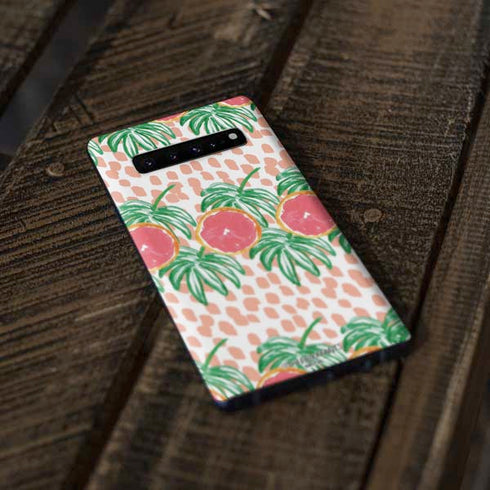 Bouffants and Broken Hearts Graphic Grapefruit Galaxy S10 Plus Skin