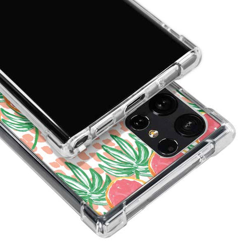 Bouffants and Broken Hearts Graphic Grapefruit Galaxy S23 Ultra Clear Case