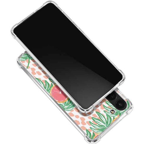 Bouffants and Broken Hearts Graphic Grapefruit Galaxy S24 FE Clear Case