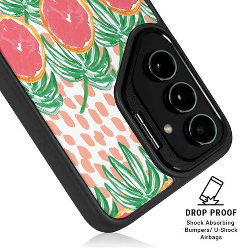 Bouffants and Broken Hearts Graphic Grapefruit Galaxy S25 Kickstand Case