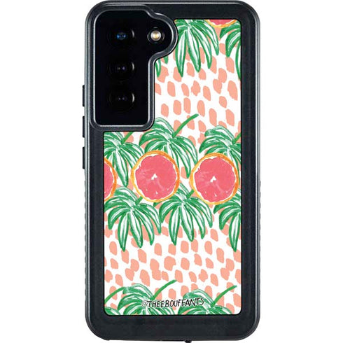 Bouffants and Broken Hearts Graphic Grapefruit Galaxy S24 Waterproof Case