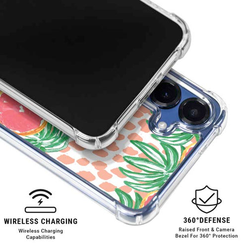 Bouffants and Broken Hearts Graphic Grapefruit Galaxy S25 Plus Clear Case