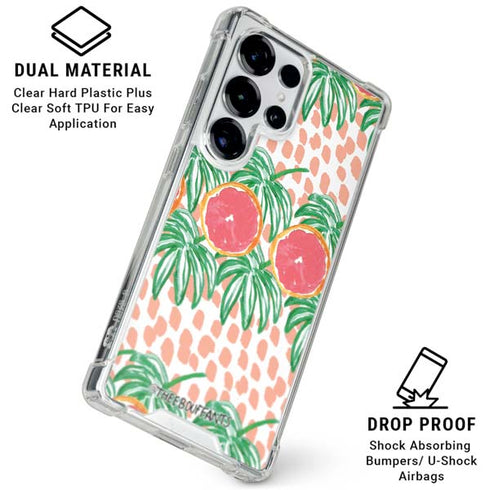 Bouffants and Broken Hearts Graphic Grapefruit Galaxy S25 Ultra Clear Case