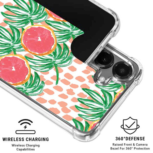 Bouffants and Broken Hearts Graphic Grapefruit Galaxy S26 Clear Case