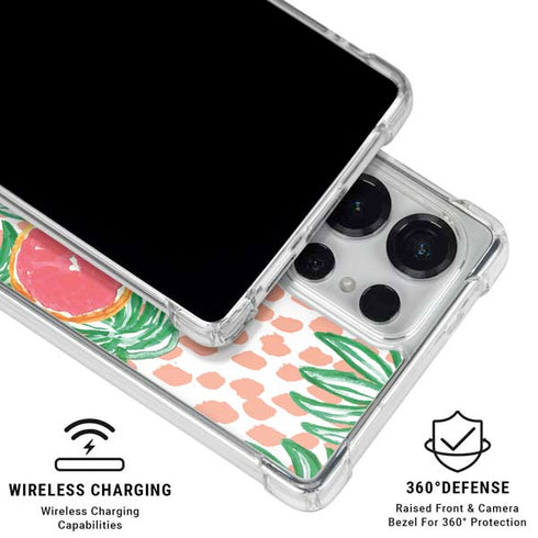 Bouffants and Broken Hearts Graphic Grapefruit Galaxy S26 Ultra Clear Case