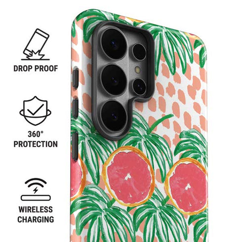Bouffants and Broken Hearts Graphic Grapefruit Galaxy S26 Ultra Impact Case