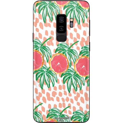 Bouffants and Broken Hearts Graphic Grapefruit Galaxy S9 Plus Skin