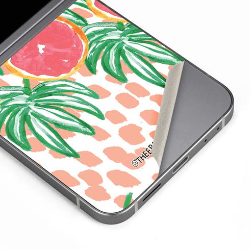 Bouffants and Broken Hearts Graphic Grapefruit Galaxy Z Flip6 Skin