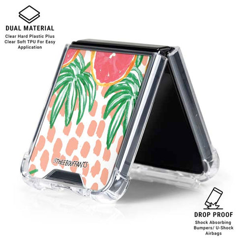 Bouffants and Broken Hearts Graphic Grapefruit Galaxy Z Flip6 Clear Case