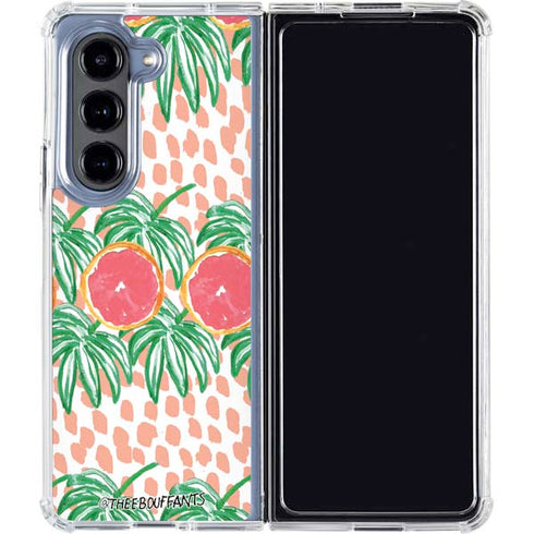 Bouffants and Broken Hearts Graphic Grapefruit Galaxy Z Fold5 5G Clear Case