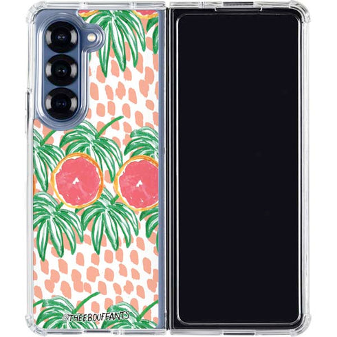 Bouffants and Broken Hearts Graphic Grapefruit Galaxy Z Fold6 Clear Case