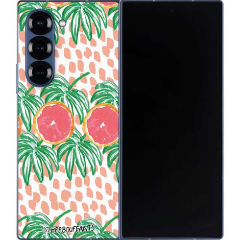 Bouffants and Broken Hearts Graphic Grapefruit Galaxy Z Fold6 Skin