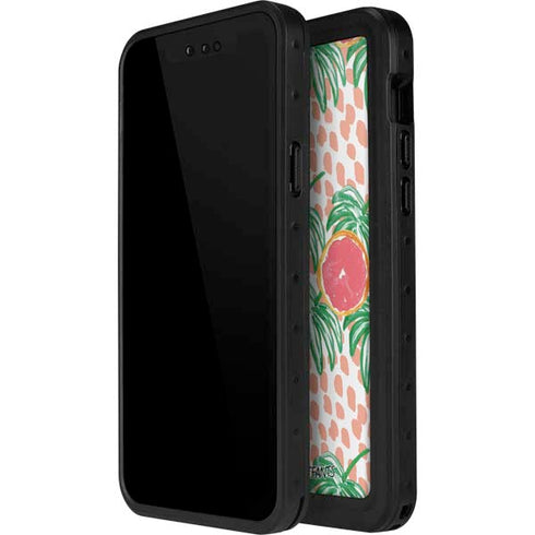 Bouffants and Broken Hearts Graphic Grapefruit iPhone 15 Pro Waterproof Case