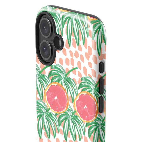Bouffants and Broken Hearts Graphic Grapefruit iPhone 16 Plus Impact Case