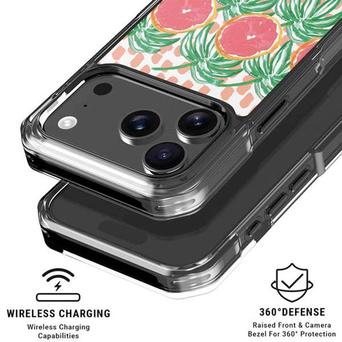 Bouffants and Broken Hearts Graphic Grapefruit iPhone 18 Pro Clear Case