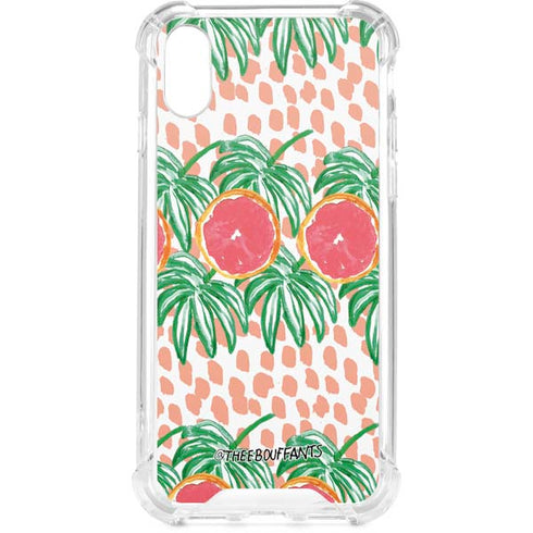 Bouffants and Broken Hearts Graphic Grapefruit iPhone XS Clear Case